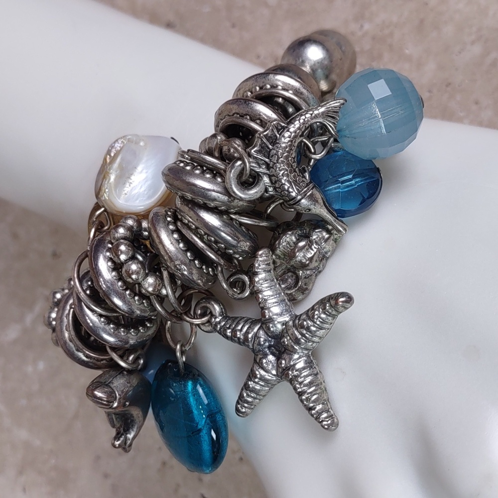 Ocean Themed Stretch Charm Bracelet